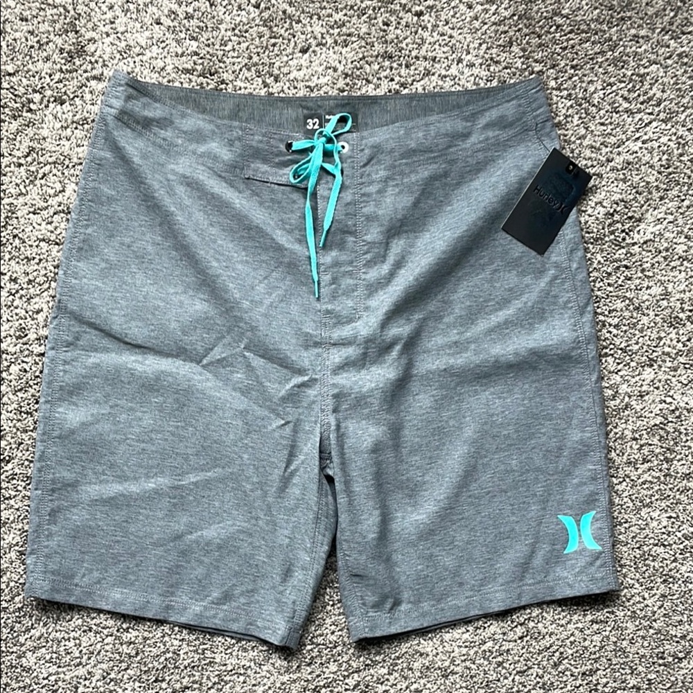 Hurley Gray and Blue Board Shorts Relaxed Fit